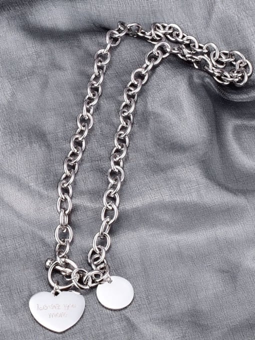 A TEEM Titanium Heart Vintage Hollow  Chain  Necklace 1