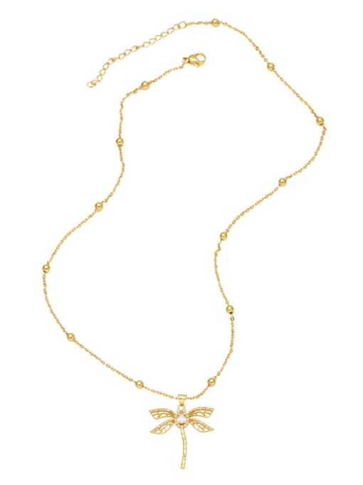 CC Brass Cubic Zirconia  Vintage Dragonfly Pendant  Necklace 3
