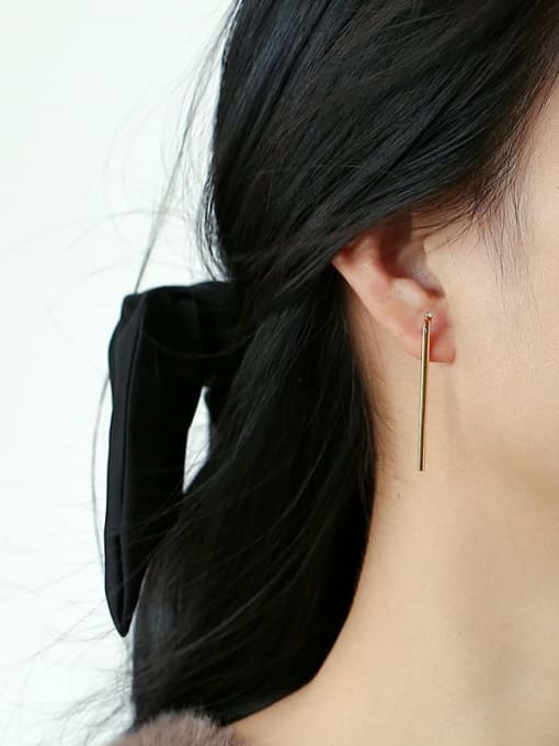 CHARME Brass Geometric Minimalist  Line Stud Earring 2