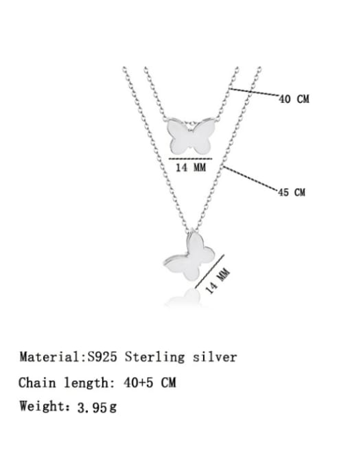 BC-Swarovski Elements 925 Sterling Silver Butterfly Minimalist Multi Strand Necklace 4