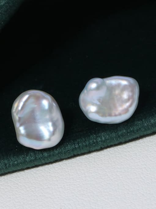 RAIN Brass Freshwater Pearl Irregular Minimalist Stud Earring 1