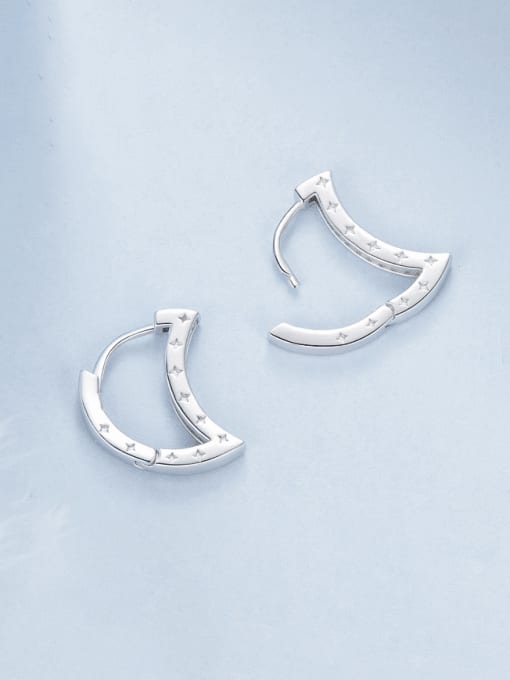 Jare 925 Sterling Silver Geometric Minimalist Huggie Earring 3