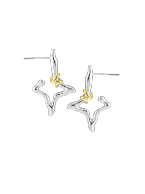 Platinum 18K gold 925 Sterling Silver Geometric Minimalist Drop Earring