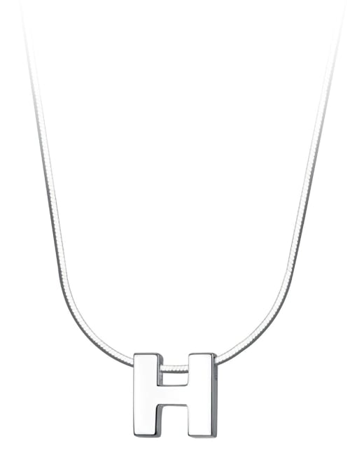 Rosh 925 Sterling Silver Letter H Minimalist Necklace 3