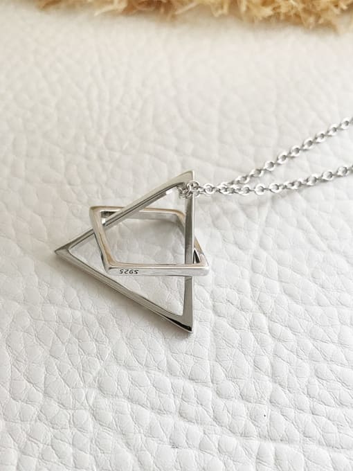 Boomer Cat 925 Sterling Silver Combined Geometric Necklace 0