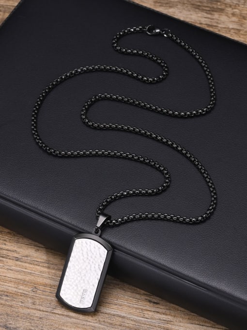 Steel pendant with chain 60cm Stainless steel Geometric Hip Hop Long Strand Necklace