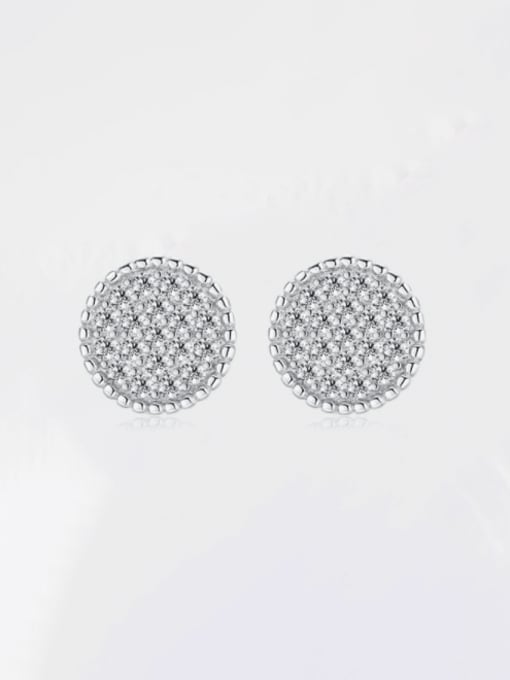 MODN 925 Sterling Silver Cubic Zirconia Round Classic Stud Earring 0