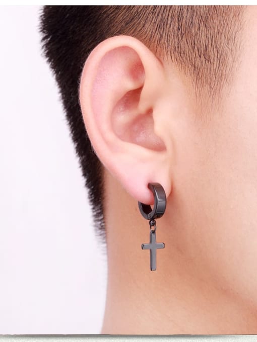 BSL Titanium Irregular Minimalist Huggie Earring 2