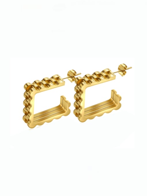 golden Titanium Steel Geometric Minimalist Single Earring