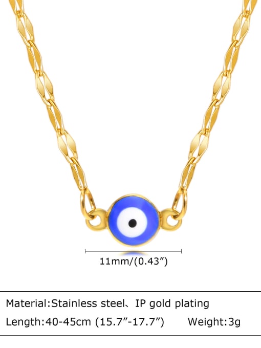 Demon Eye Necklace Stainless steel Enamel Evil Eye Minimalist Necklace