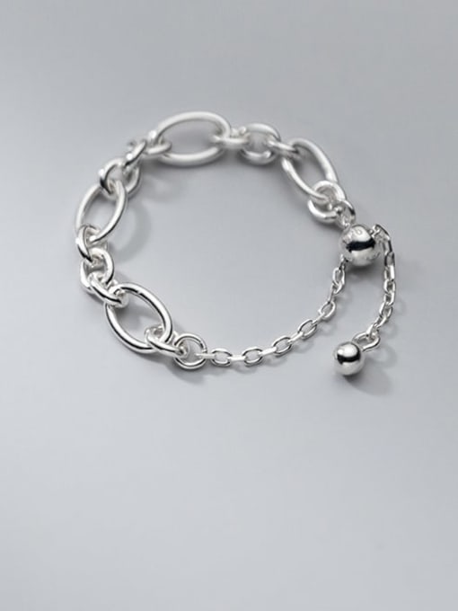 Rosh 925 Sterling Silver Geometric  Chain Minimalist Band Ring 1