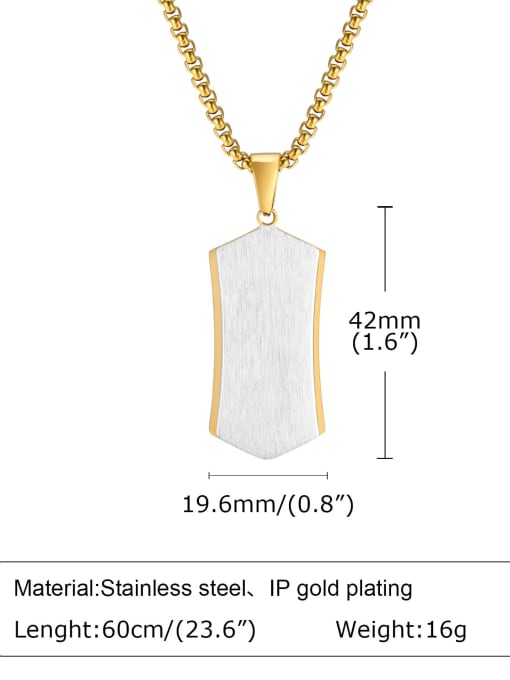 Intermittent gold +chain 60cm Stainless steel Geometric Hip Hop Necklace