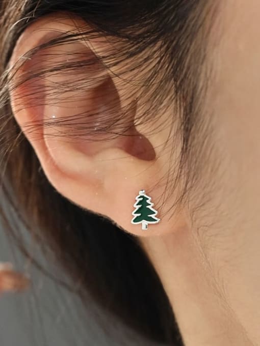 Rosh 925 Sterling Silver Enamel Christmas Seris Cute Stud Earring 1