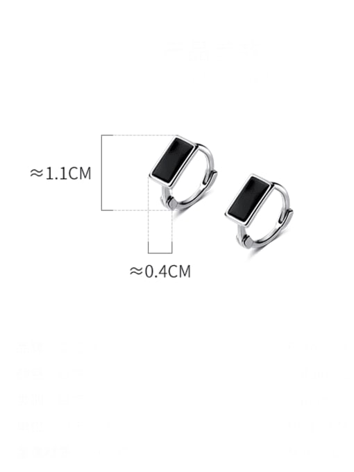 Rosh 925 Sterling Silver Enamel Geometric Minimalist Huggie Earring 3