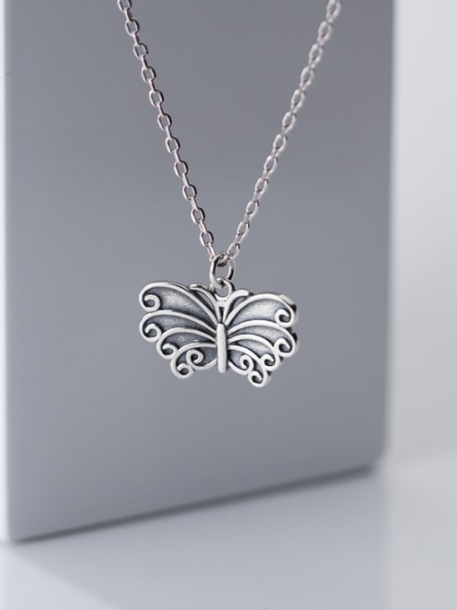 Rosh 925 Sterling Silver Butterfly Vintage Pendant  Necklace 1