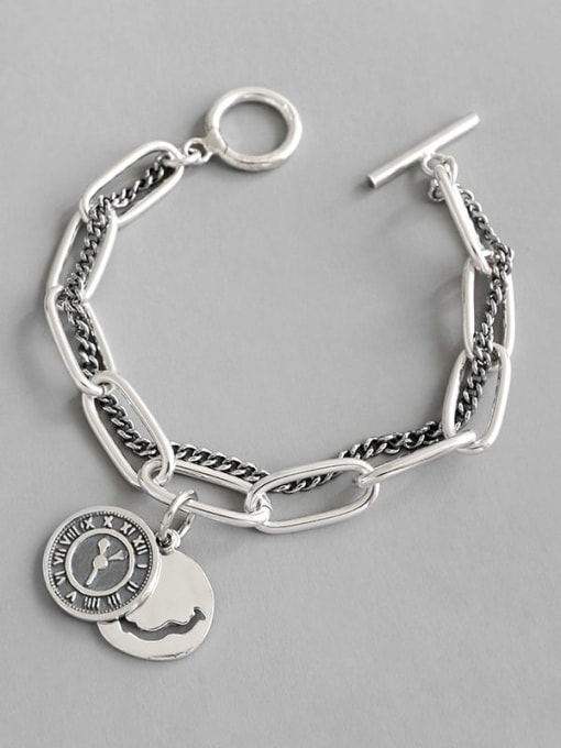 DAKA 925 Sterling Silver Round Vintage Strand Bracelet 3