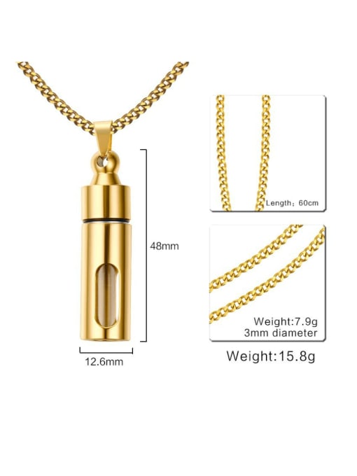 CONG Stainless steel Glass Stone Irregular Hip Hop Perfume Bottle  Pendant Necklace 4