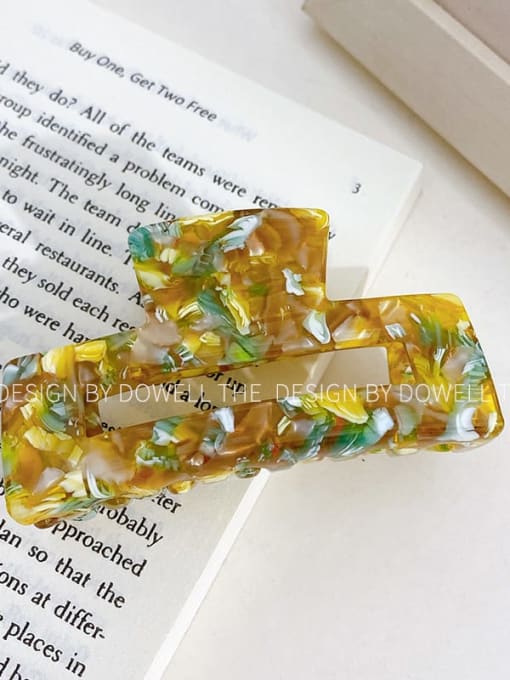 Colorful Yellow 7.7cm Cellulose Acetate Minimalist Geometric Alloy Jaw Hair Claw