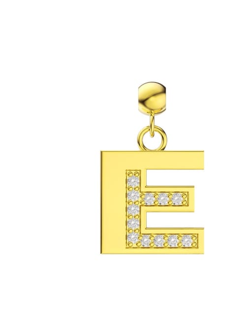 Single Letter E 925 Sterling Silver Cubic Zirconia Letter Minimalist Necklace