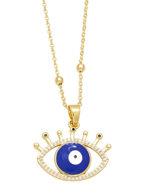 CC Brass Enamel Evil Eye Vintage Necklace 3