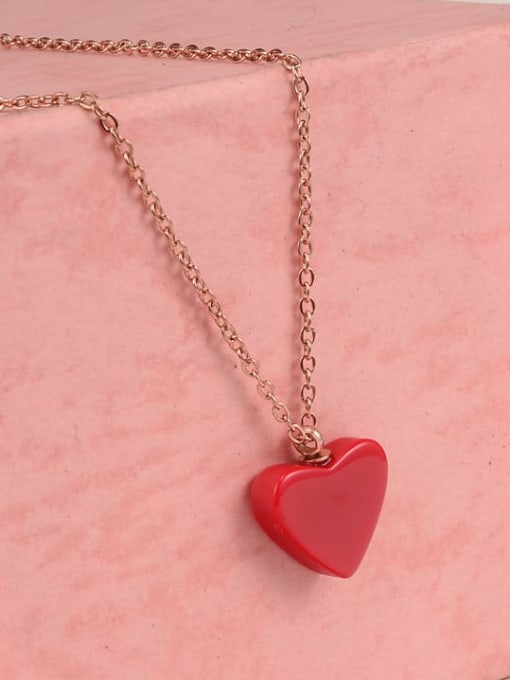 A TEEM Titanium Red Turquoise Heart Necklace