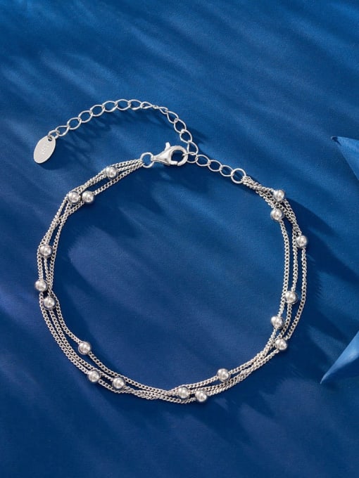 RINNTIN 925 Sterling Silver Heart Minimalist Strand Bracelet 4