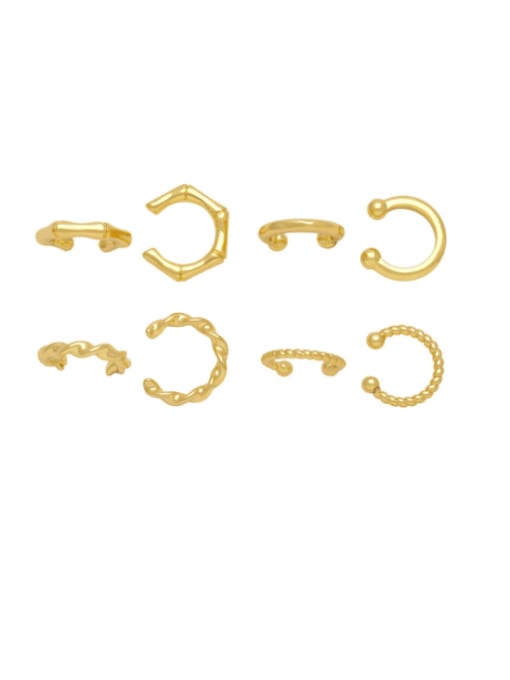 CC Brass Geometric Hip Hop Clip Earring