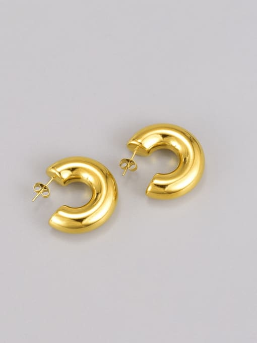 18K gold Titanium Steel Geometric Minimalist Stud Earring