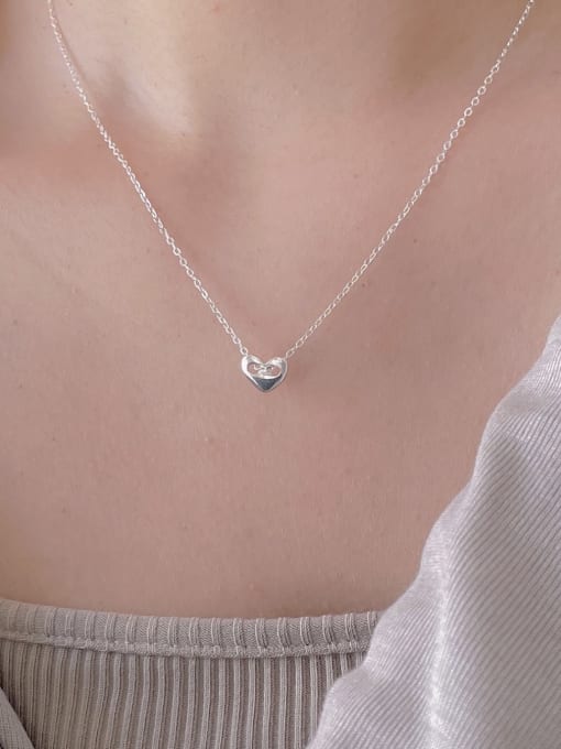 Boomer Cat 925 Sterling Silver Heart Minimalist Necklace 4