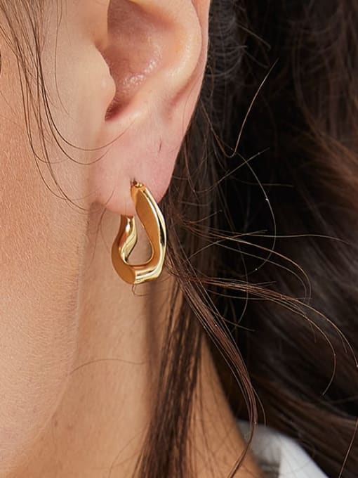 CHARME Brass Twist  Geometric Minimalist Stud Earring 1