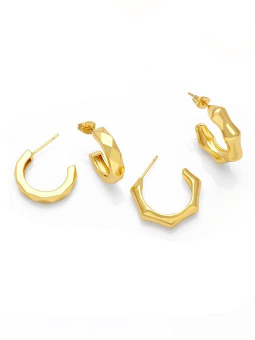 CC Brass Geometric Minimalist Stud Earring 0