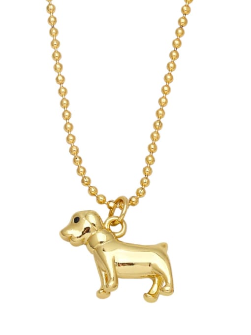 CC Brass Cute Dog  Pendant Necklace 1