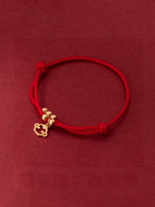 Monkey 925 Sterling Silver Zodiac Cute Adjustable Red Rope Bracelet