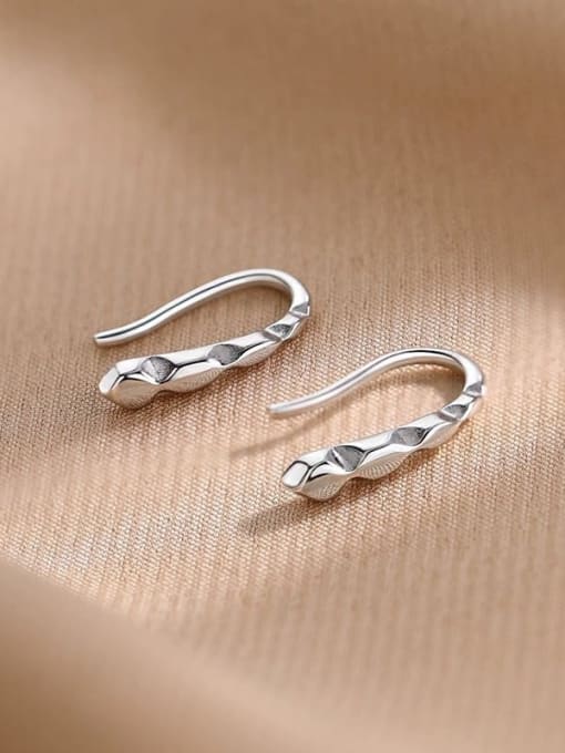 Rosh 925 Sterling Silver Irregular Minimalist Hook Earring 0
