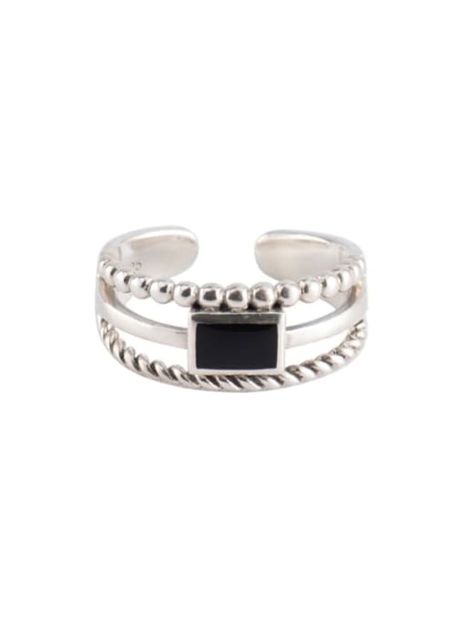 XBOX 925 Sterling Silver Cubic Zirconia Geometric Vintage Stackable Ring