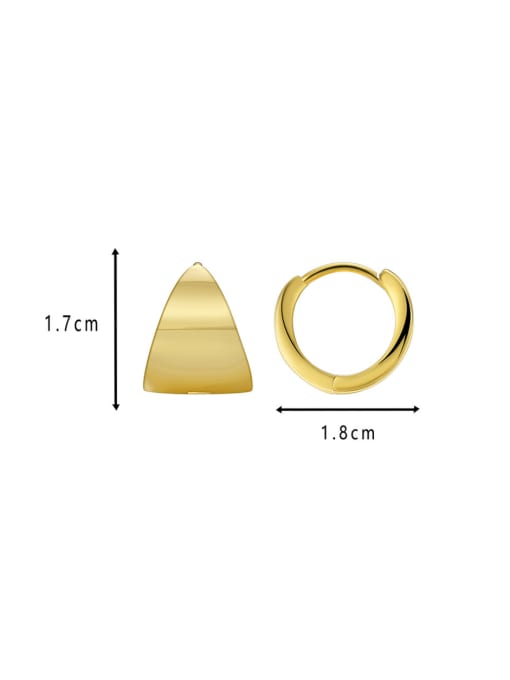 CHARME Brass Smooth  Geometric Minimalist Huggie Earring 1