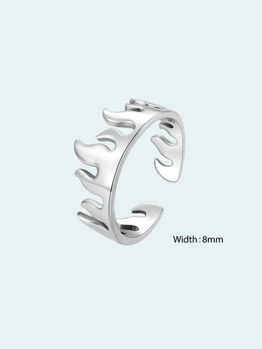 Jare 925 Sterling Silver Flame Minimalist Band Ring 2