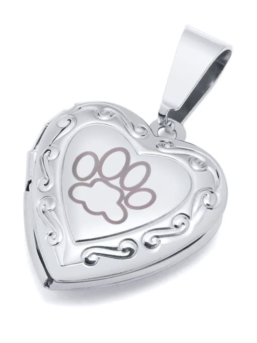 Steel color single pendant Stainless steel Heart Minimalist Necklace