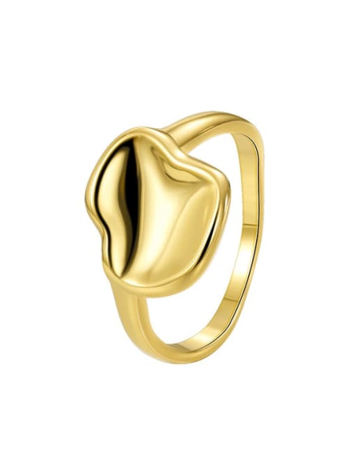 Golden Lotus Leaf Ring Brass Irregular Minimalist Lotus Leaf Band Ring