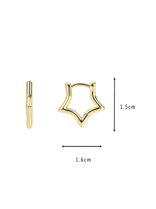 CHARME Brass Pentagram Minimalist Huggie Earring 3