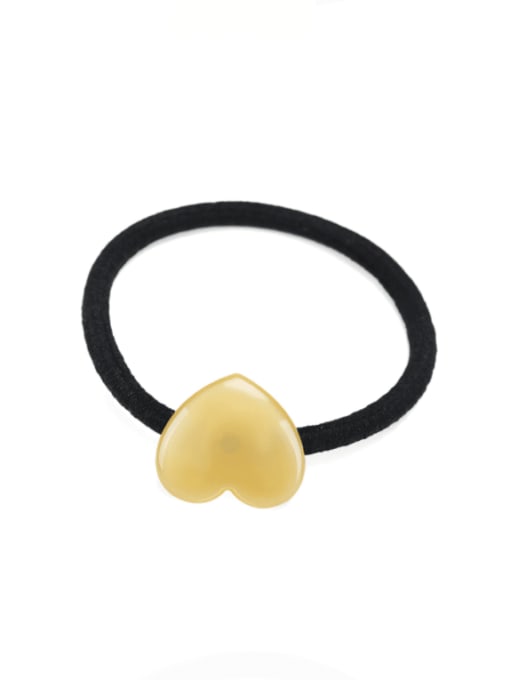 yellow Cellulose Acetate Minimalist Heart Hair Rope