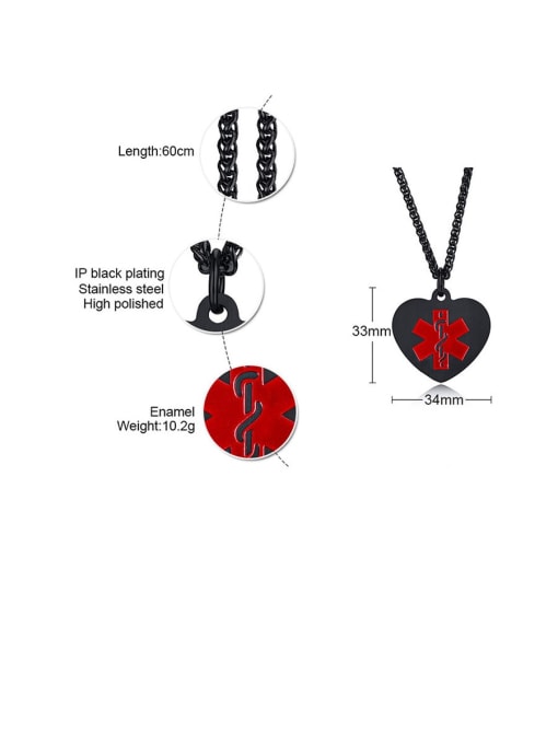 CONG Titanium Enamel Heart Minimalist Necklaces 3