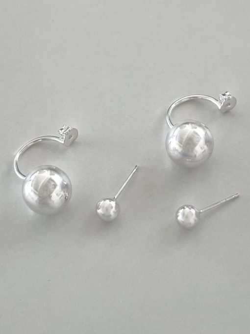 Boomer Cat 925 Sterling Silver Ball Minimalist Hook Earring 2