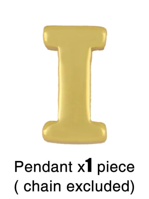 I (excluding chain) Brass Smooth Minimalist Letter Pendant