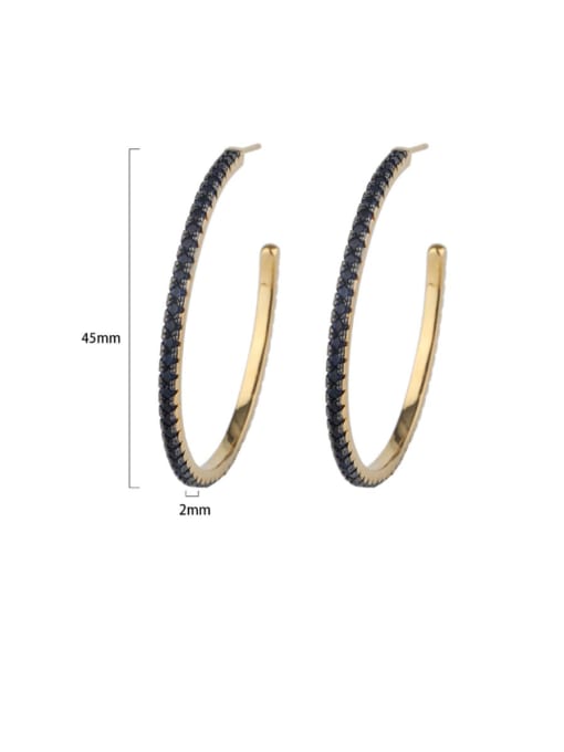 ROSS Copper Cubic Zirconia Geometric Minimalist Hoop Earring 4