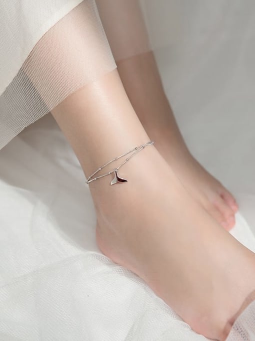 Rosh 925 Sterling Silver Fish tain Minimalist  Anklet 2