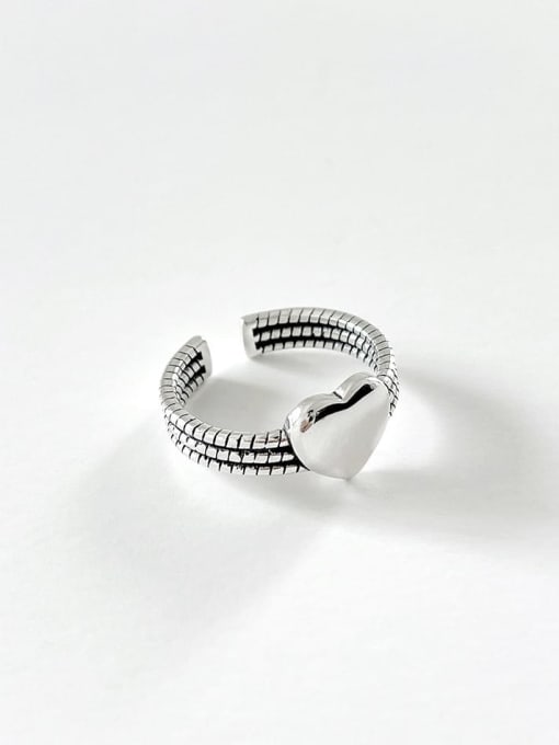 Love ring j1568 3G 925 Sterling Silver Heart Minimalist Band Ring