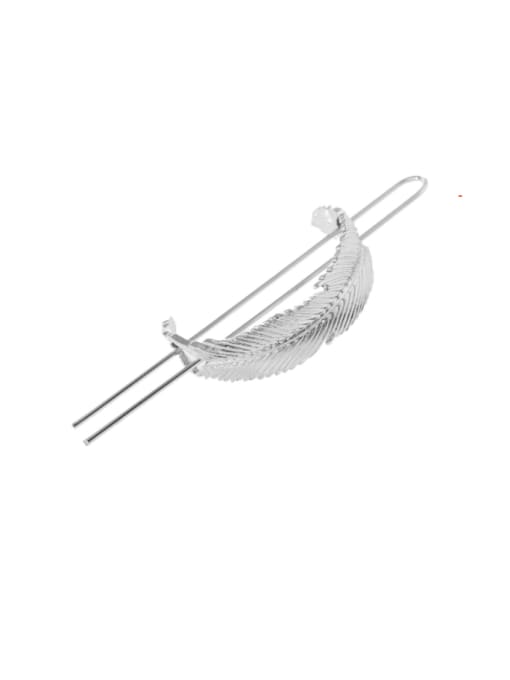 platinum Alloy Minimalist Pockmarked Curved Leaves Hollow Hairpin