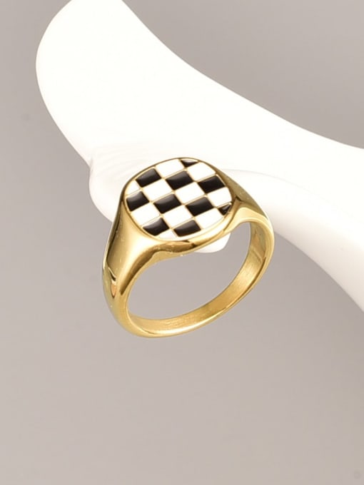 A TEEM Titanium Steel Enamel Heart Minimalist Band Ring 0