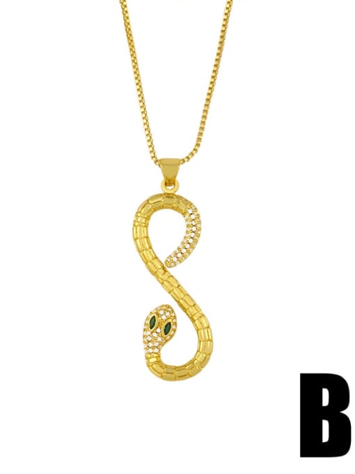 CC Brass Cubic Zirconia Snake Vintage Necklace 2